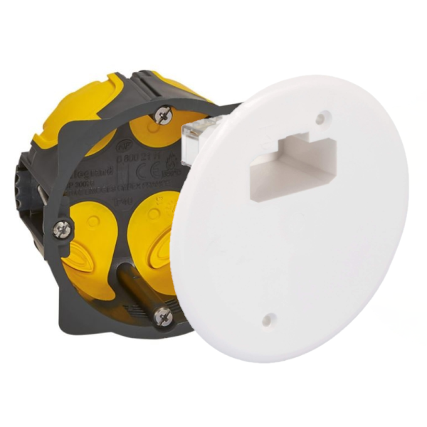 Legrand - LOT - Boîte d'encastrement 1 poste avec couvercle DCL - BBC - Profondeur 40mm - D.67mm - Réf : 080021L+53041