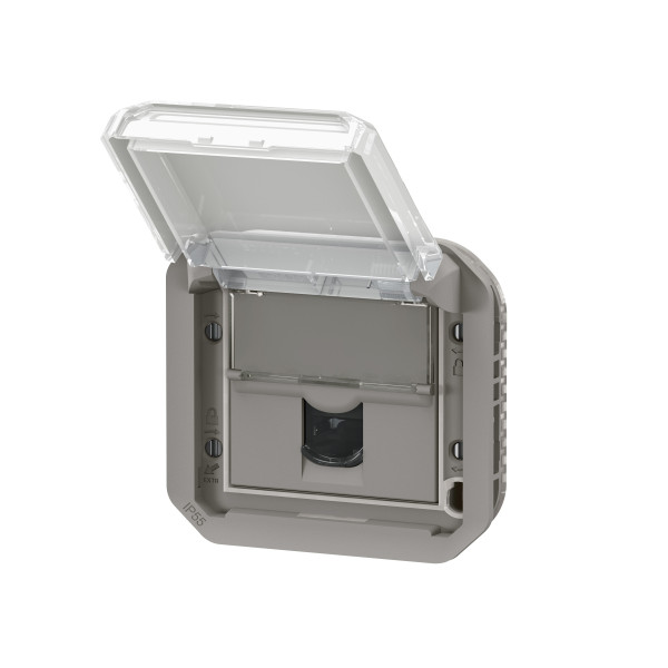 Legrand - Plexo L - Prise RJ45 Cat. 6A STP - Composable - Gris - IP55/IK07 - Réf : 069559L