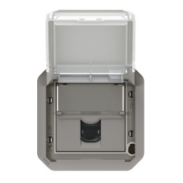 Legrand - Plexo L - Prise RJ45 Cat. 6A STP - Composable - Gris - IP55/IK07 - Réf : 069559L