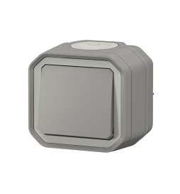 Interrupteur ou va-et-vient étanche Plexo 10AX 250V~ IP55 IK08 livré complet pour fixation saillie - gris Réf : 069711L