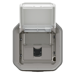 Legrand - Plexo L - Prise RJ45 Cat. 6A STP + Boitîer 1 poste - Saillie - Gris - Ref. : 069559L + 069651L