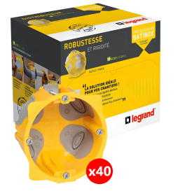 Legrand Batibox - LOT de 40 Boîte d'encastrement 1 poste BBC - Prof. 40 - Réf : 080021