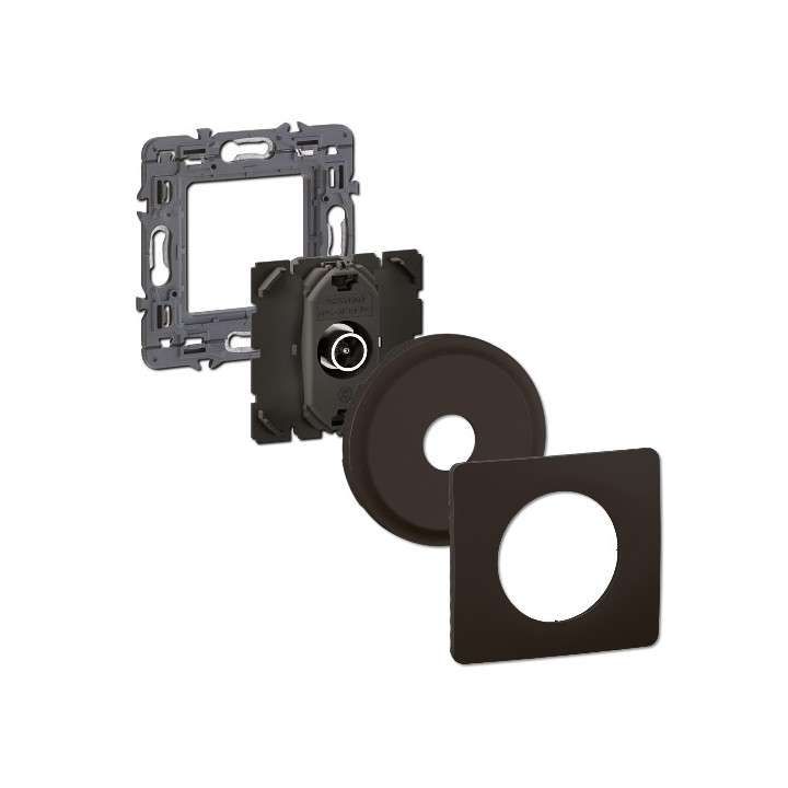 Legrand - Céliane 2024 - Prise TV simple mâle complet 1 poste - Noir - Réf : CZ0382 + CP0101