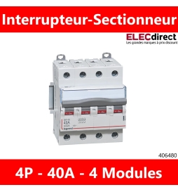 Legrand - DX3 - Interrupteur-sectionneur tétrapolaire 4P - 40A - Réf : 406480