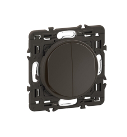 Legrand - Céliane 2024 - Double Interrupteur va-et-vient complet - Noir - SANS PLAQUE - 1 poste - Réf : CZ2001