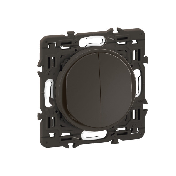 Legrand - Céliane 2024 - Double Interrupteur va-et-vient complet - Noir - SANS PLAQUE - 1 poste - Réf : CZ2001