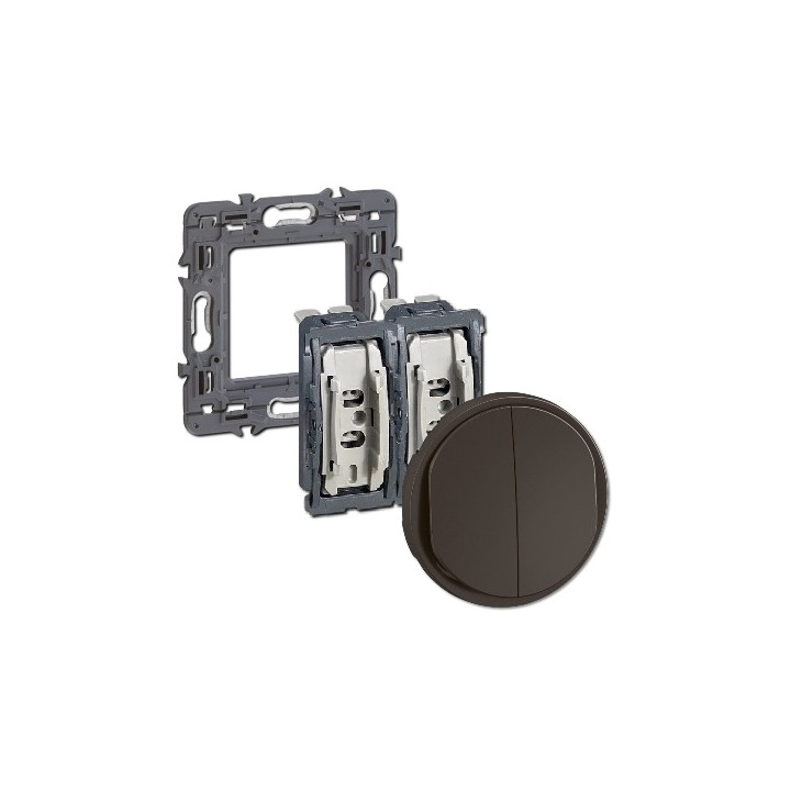 Legrand - Céliane 2024 - Double poussoir complet - Noir - SANS PLAQUE - 1 poste - Réf : CZ2031