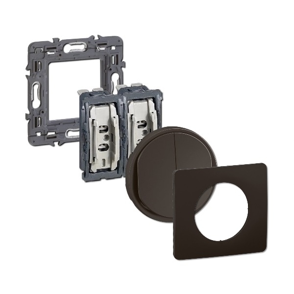 Legrand - Céliane 2024 - Double poussoir complet - Noir - 1 poste - Réf : CZ2031 + CP0101