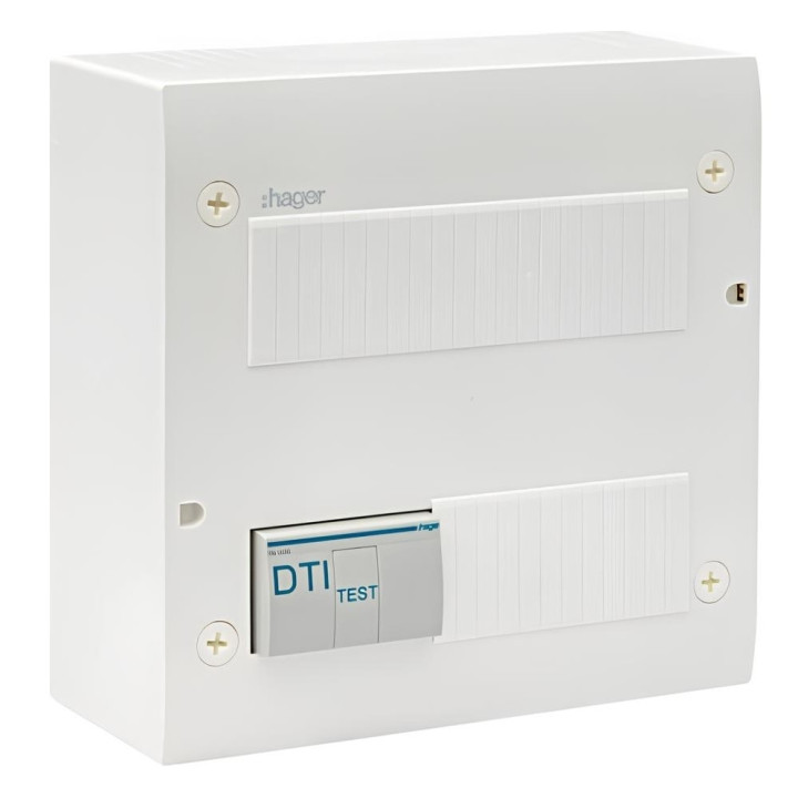 Hager - Coffret de communication éco - 4 x RJ45 Grade 2TV - Réf : TN305