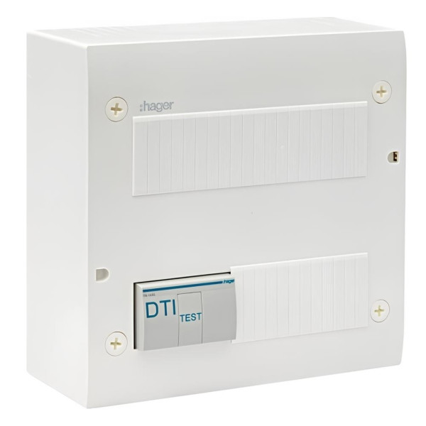 Hager - Coffret de communication éco - 4 x RJ45 Grade 2TV - Réf : TN305