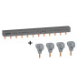 Legrand - Peigne d'alimentation HX3 - 4P - Pour bornes à vis - 12M + bornes d'alimentation - Réf : 404954+404906x4
