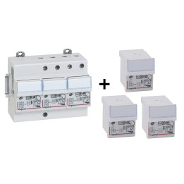 Legrand - Parafoudre Tétra 400V - Type 2 + Cassette de rechange - 003953 + 003954x3