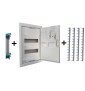 Legrand - Coffret encastrable 2x12+2 avec porte métal extra plate + Peignes V et H - Ref. : 001532+405000+404926x4