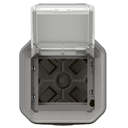 Legrand - Plexo L - Adaptateur Mosaic + Boîtier 1 poste - Saillie - Gris - Ref. : 069580L + 069651L