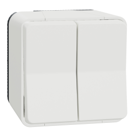 Schneider - Mureva Styl - Double va et vient - Saillie - Blanc - Ref. : MUR39022+MUR39911