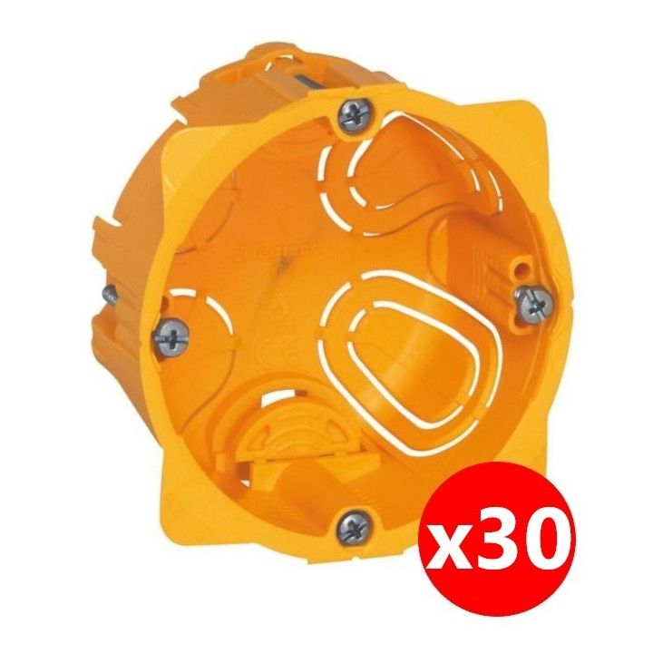Legrand - Batibox - LOT de 30 Boîtes d'encastrement 1 poste - Prof. 40 - Réf. : 080041 x30
