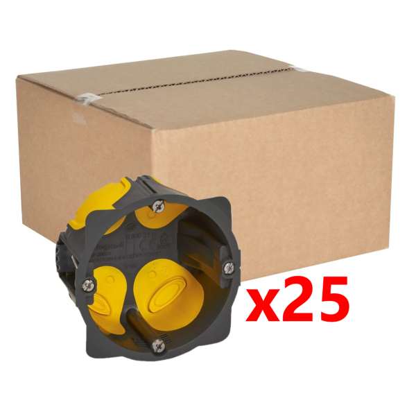 Legrand - Écobatibox - LOT de 25 Boîtes d'encastrement 1 poste - BBC - Profondeur 50mm - D.67mm - Réf : 080031Lx25