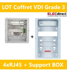 CAE - LOT Tableau C-TRI - 4RJ45 Grade 3 avec Support BOX - Réf : CTRIETG24XAXSD+ZA375C