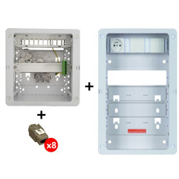 CAE - LOT Tableau C-TRI - 8RJ45 Grade 3 avec Support BOX - Réf : CTRIETG24XAXSD+ZA375C+4x ECONN6AFS8