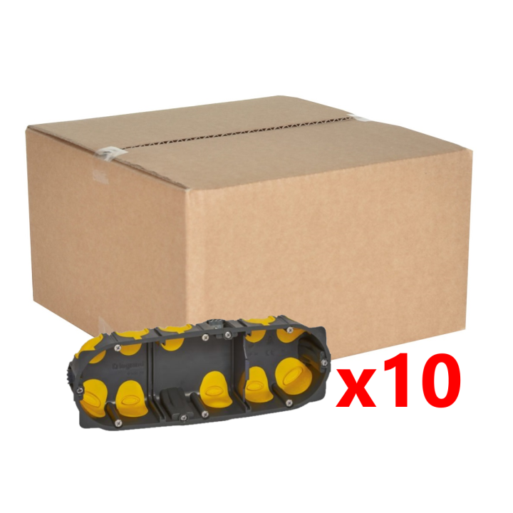Legrand - Écobatibox - LOT de 10 Boîtes d'encastrement 3 postes - BBC - Profondeur 40mm - D.67mm - Réf : 080023Lx10