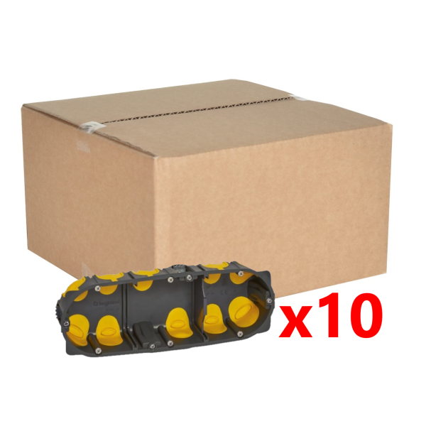 Legrand - Écobatibox - LOT de 10 Boîtes d'encastrement 3 postes - BBC - Profondeur 40mm - D.67mm - Réf : 080023Lx10