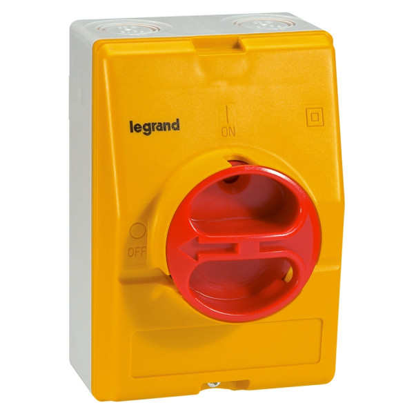 Legrand - Interrupteur-sectionneur rotatif complet de proximité - 4P - neutre à gauche - 25 A - Réf : 022183