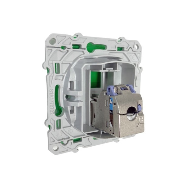 Schneider - Odace 2011 - Prise RJ45 Grade 3 - Catégorie 6 STP - Multimédia - IDC - Anthracite - Réf : S540476