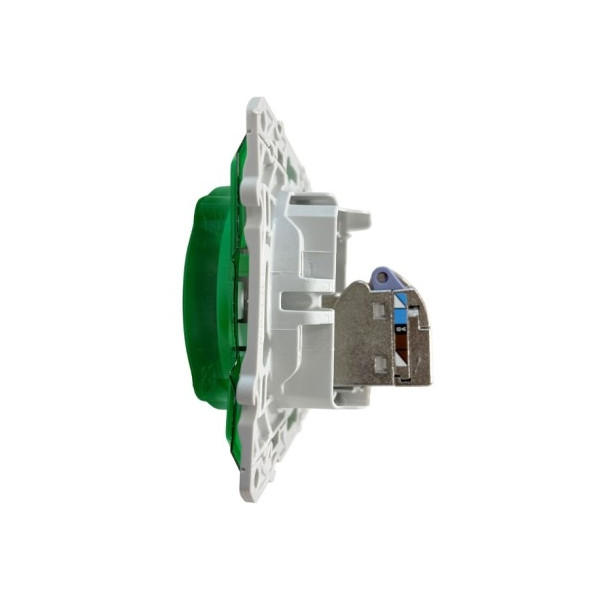 Schneider - Odace 2011 - Prise RJ45 Grade 3 - Catégorie 6 STP - Multimédia - IDC - Anthracite - Réf : S540476