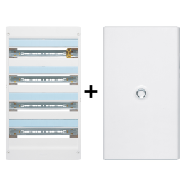 Legrand - Drivia - Coffret 4 rangées - 18 modules + Porte- Ref. : 401224+401234