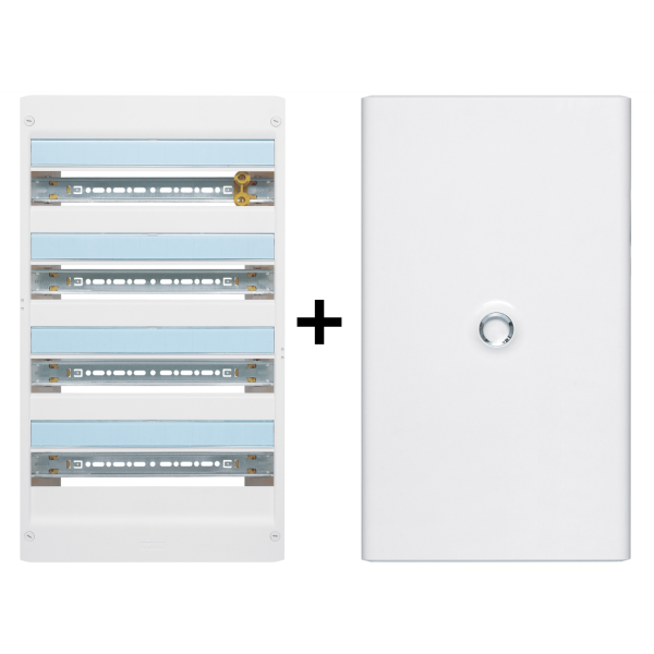 Legrand - Drivia - Coffret 4 rangées - 18 modules + Porte- Ref. : 401224+401234