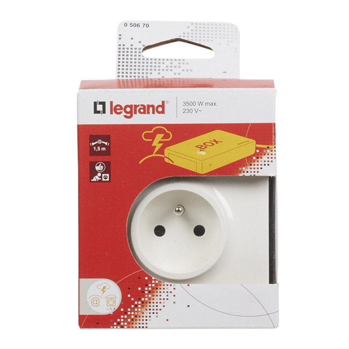 Legrand - Prise protégée 2P+T + 2 prises RJ45 avec parafoudre - Réf : 050670