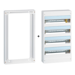 Legrand - Drivia - Coffret 4 rangées - 18 modules + Rehausse - Ref. : 401224+401274