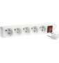 Eur'Ohm - Bloc multiprise avec interrupteur I/O - 5 Prises - Blanc - Câble 4 m - Réf : 64067