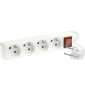 Eur'Ohm - Bloc multiprise avec interrupteur I/O - 4 Prises - Blanc - Câble 1.5m - Réf : 64096