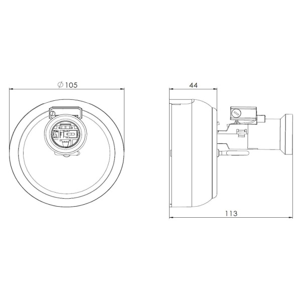 Eur'Ohm - KIT point de centre DCL en saillie - Ø85 mm - avec douille DCL E27 - Réf : 53098