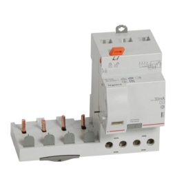 Legrand - Bloc diff adapt DX³-vis-4P-400V~-63A-typeAC-30mA-disj 1mod/pôle-câbl trad - Réf. : 410500