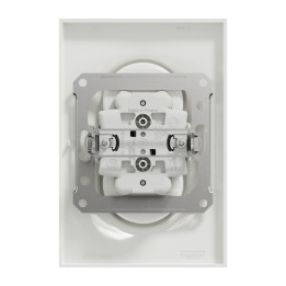 Schneider - Odace 2011 - Prise de courant 2 x 2P+T - 16A  - 230V - 1 poste - Blanc - Ref : S521089