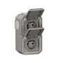 Legrand - Plexo L - Double Prise 2P+T précablée - Vertical - Saillie - Gris - Ref. : 070013