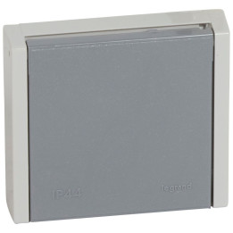 Legrand Plexo - Socle à encastrer - prise étanche Plexo 20 A - 3P+T - IP44-IK08 - gris- Réf : 055706