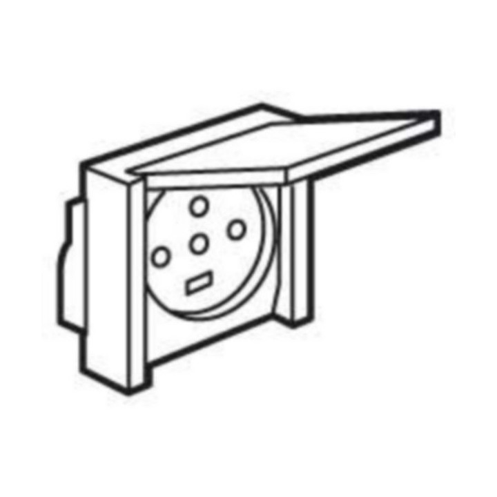 Legrand Plexo - Socle à encastrer - prise étanche Plexo 20 A - 3P+N+T - IP44-IK08 - gris- 055708