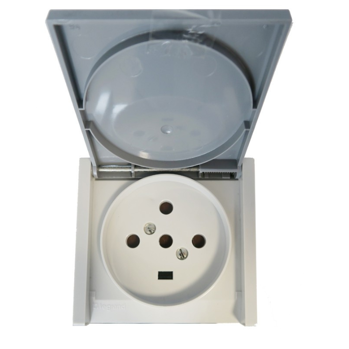 Legrand Plexo - Socle à encastrer - prise étanche Plexo 20 A - 3P+N+T - IP44-IK08 - gris- 055708