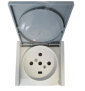 Legrand Plexo - Socle à encastrer - prise étanche Plexo 20 A - 3P+N+T - IP44-IK08 - gris- 055708