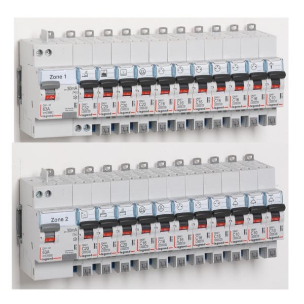 LEGRAND - Inter différentiel DX3 2P - 63A - 30mA - Type AC - Départ Haut  Auto - Réf. :411650