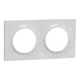 Schneider - Odace - Styl - Plaque 2 postes - entraxe 71mm - Gris - Réf : S520704A1