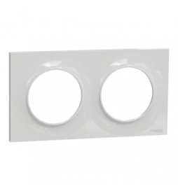 Schneider - Odace - Styl - Plaque 2 postes - entraxe 71mm - Gris - Réf : S520704A1