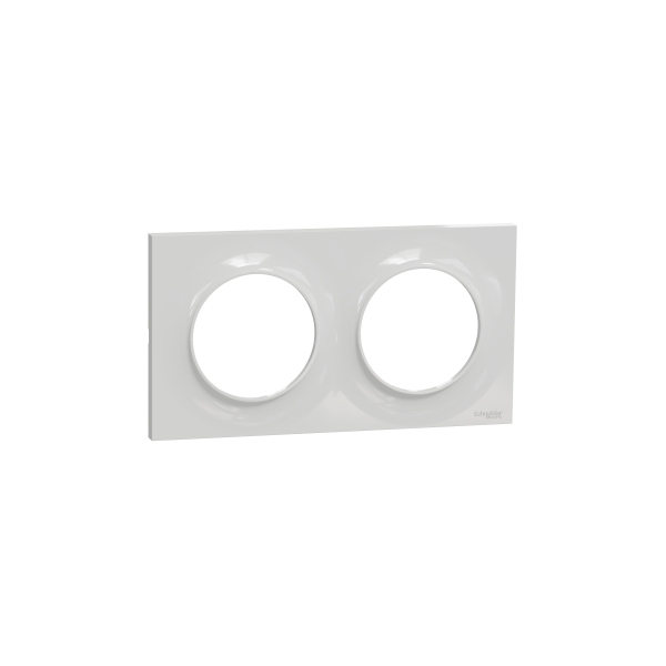 Schneider - Odace - Styl - Plaque 2 postes - entraxe 71mm - Gris - Réf : S520704A1