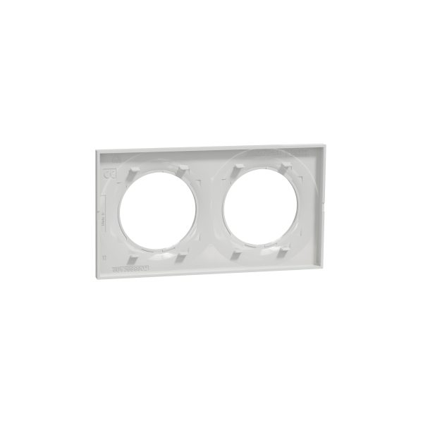 Schneider - Odace - Styl - Plaque 2 postes - entraxe 71mm - Gris - Réf : S520704A1