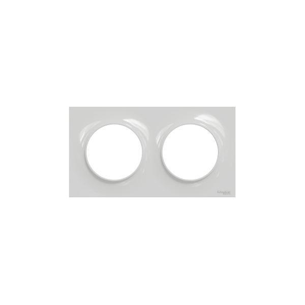 Schneider - Odace - Styl - Plaque 2 postes - entraxe 71mm - Gris - Réf : S520704A1