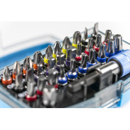 Hogert - Ensemble d'embouts de tournevis - 32 pièces - acier S2 - Réf : HT1S400