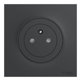 Schneider - Odace 2011 - Prise de Courant Affleurante + Plaque - Anthracite - Ref. : S540052 + S540702